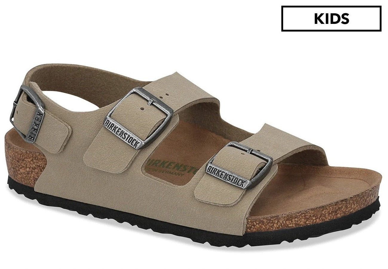 Birkenstock Kids' Milano Vegan Regular Fit Sandals - Faded Khaki
