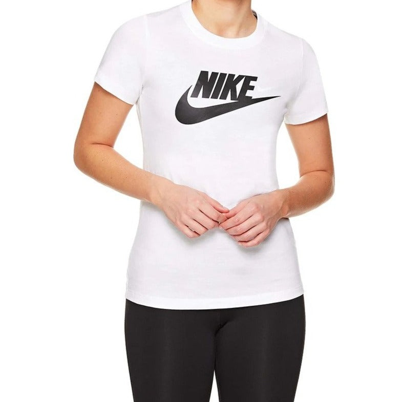 Nike Sportswear Women's Essential Icon Futura Tee / T-Shirt / Tshirt - White/Black