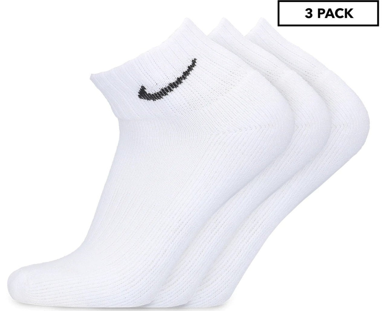 Nike Unisex Cushioned Ankle Socks 3-Pack - White