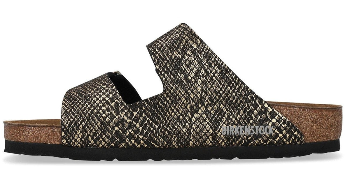 Birkenstock Unisex Arizona Regular Fit Sandals - Shiny Python Black