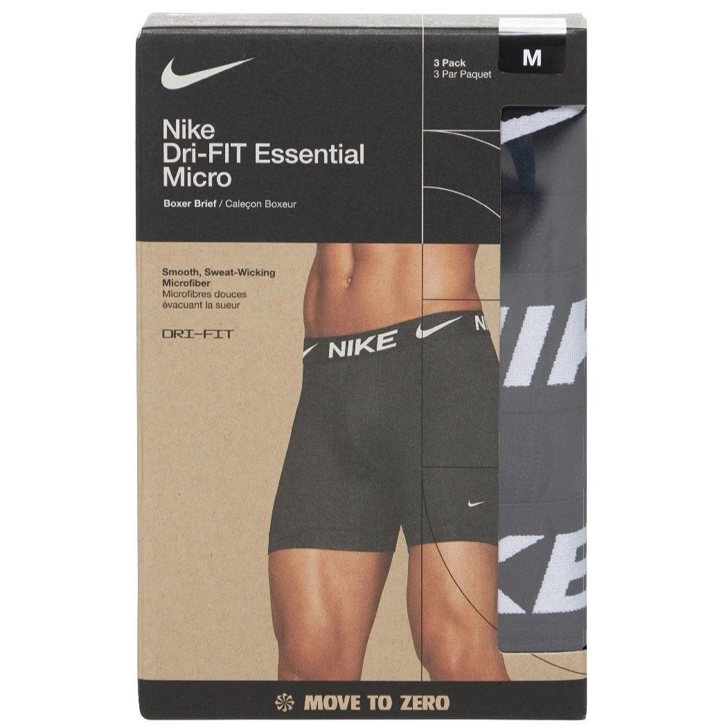 Nike Mens Dri-FIT Essential Micro Boxer Briefs 3-Pack - Black