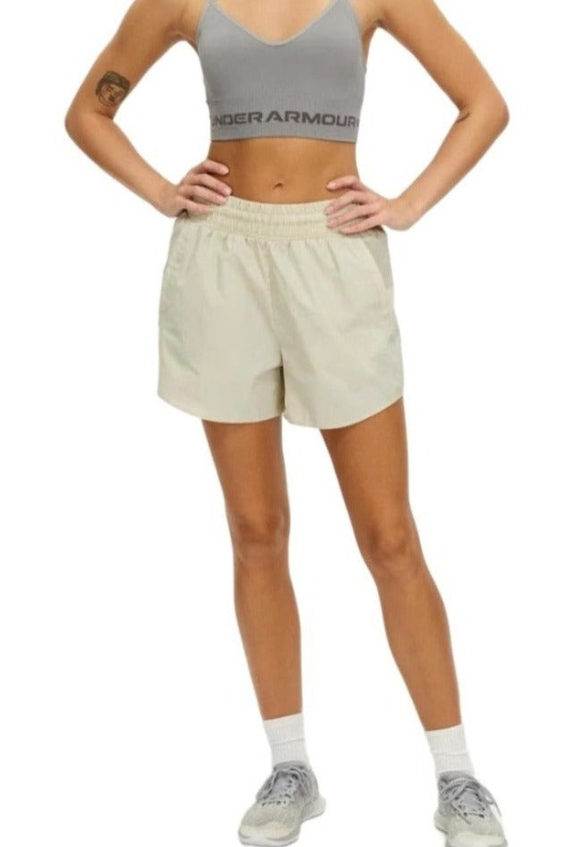 Under Armour Women Flex Woven 5In Crinkle Shorts - Khaki Base