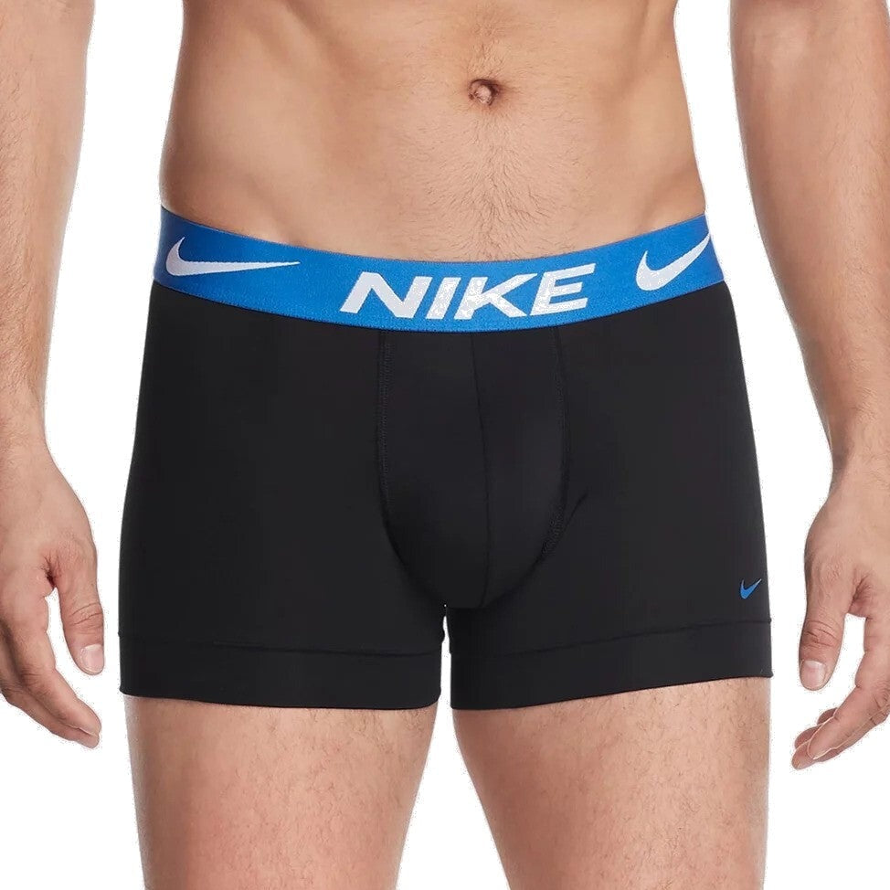 Nike Mens 3-Pack Essential Microfiber Trunks - Black, Star Blue, Pear & Anthracite