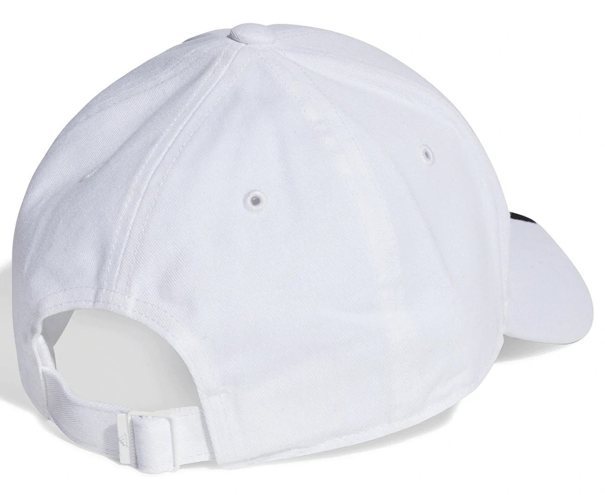 Adidas 3-Stripes Cotton Twill Baseball Cap - White/Black