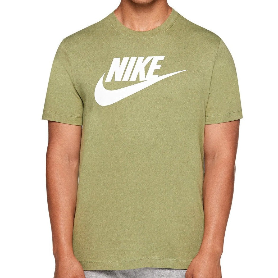 Nike Men's Futura Icon Tee / T-Shirt / Tshirt - Moss Green/Alligator White
