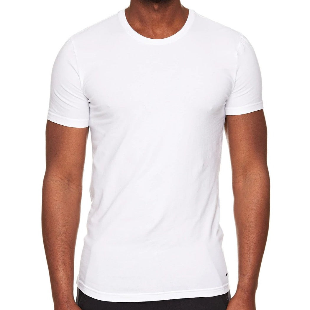 Nike Men's Dri-FIT Essential Cotton Stretch Crewneck Tee / T-Shirt / Tshirt 2-Pack - White