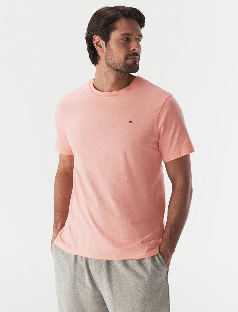 Tommy Hilfiger Men's Nantucket Flag Short Sleeve Tee / T-Shirt / Tshirt - Playful Peach