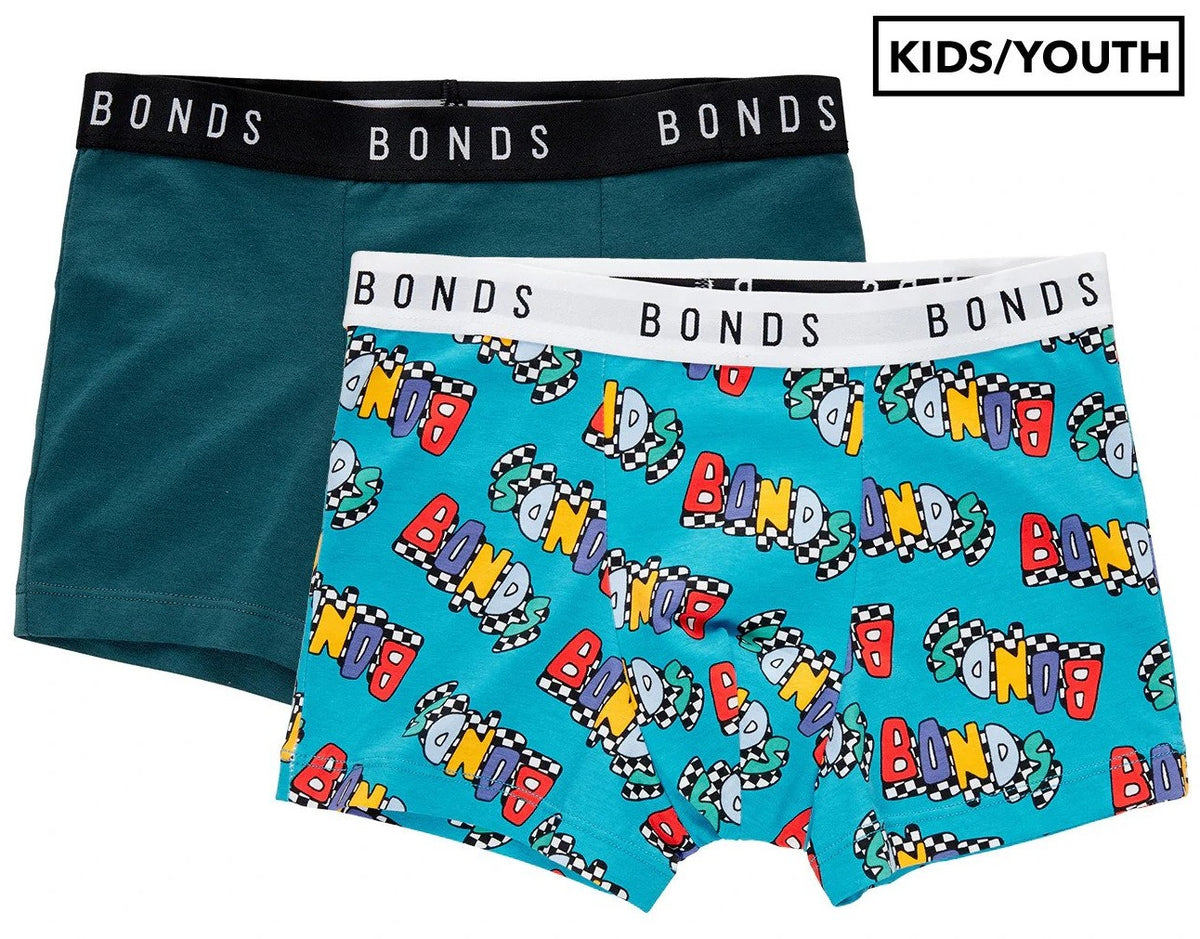 Bonds Boys' Hipster Trunks 2-Pack - Blue Multi
