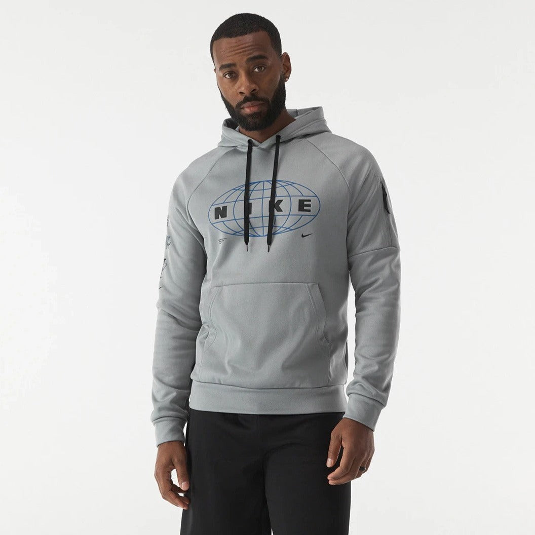 Nike Men's Therma-FIT Pullover Fitness Hoodie - Grey/Black
