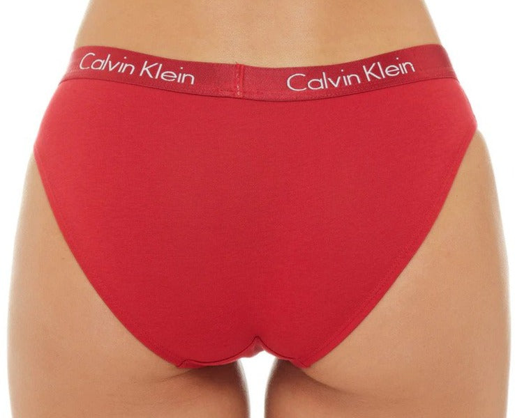 Calvin Klein Women's Motive Cotton Bikini Briefs 3-Pack - Black/Red/Grey Heather