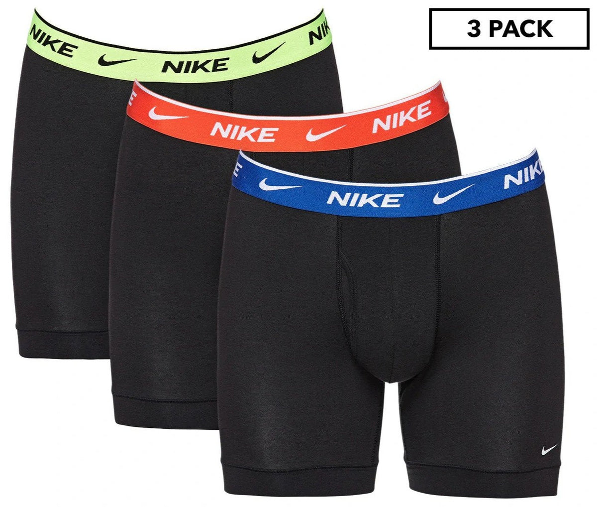 Nike Men's Dri-FIT Essential Cotton Stretch Boxer Brief 3-Pack - Black/Blue/Red