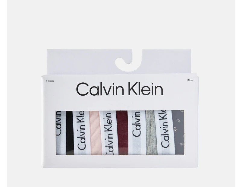 Calvin Klein Women's Carousel Bikini Briefs 5-Pack - Black/Nymph's Thigh/Tawny Port/Grey Heather/Confetti