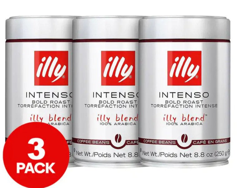 3 x Illy Coffee Beans Bold Roast 250g