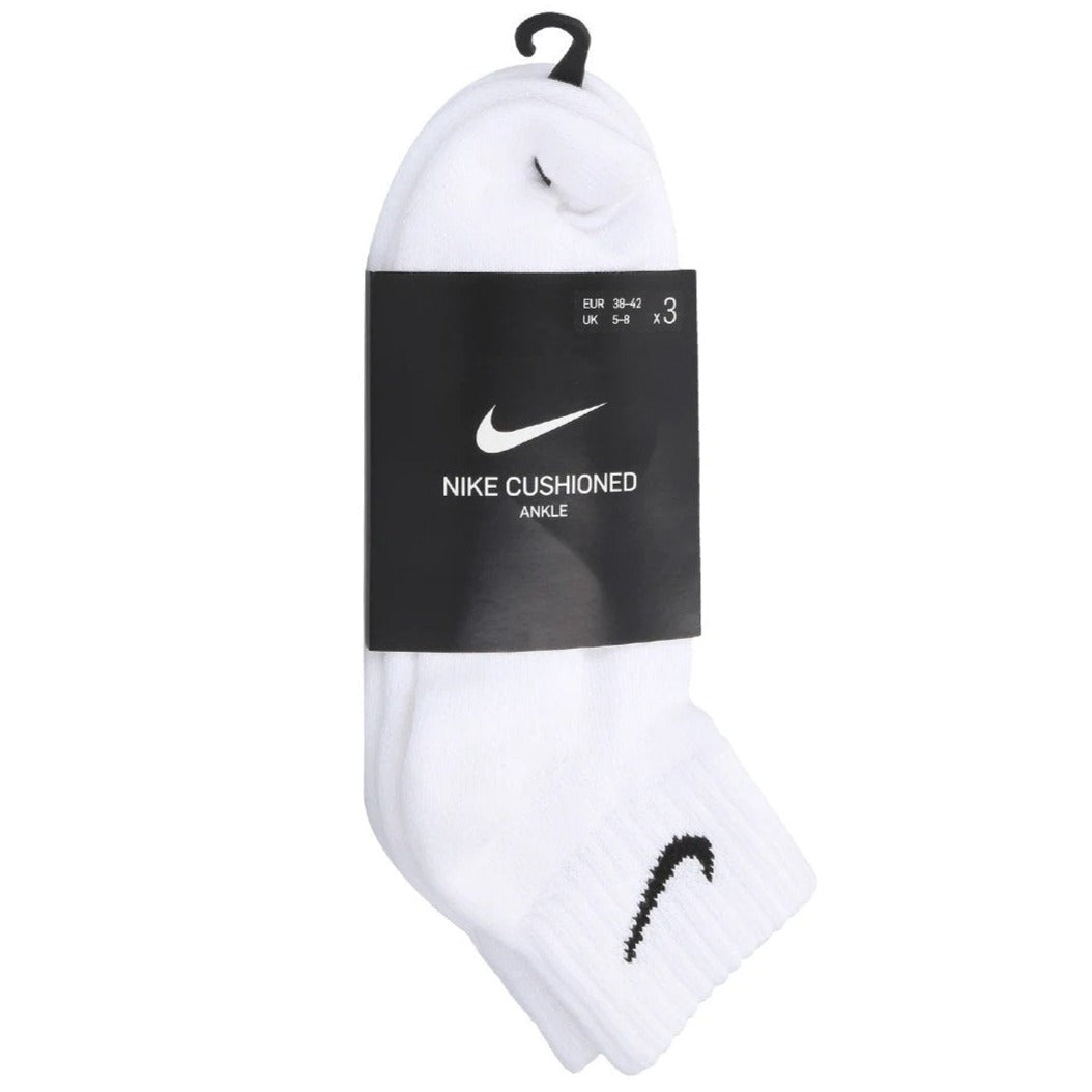 Nike Unisex Cushioned Ankle Socks 3-Pack - White