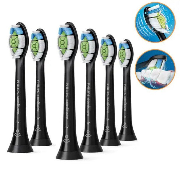 6 Pieces Philips Sonicare W Optimal Black Replacement Electric Toothbrush Heads