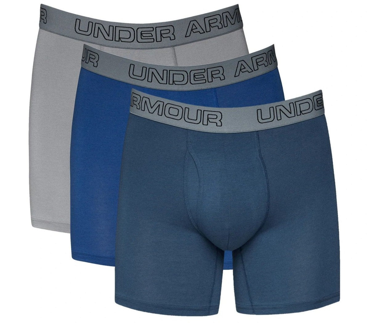 Under Armour Men's UA Charged Cotton 6" Boxerjocks 3-Pack - Tech Blue/Indigo/Steel