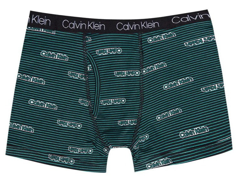 Calvin Klein Boys' Cotton Stretch Boxer Briefs 2-Pack - Black Stripe/Latgo Bay