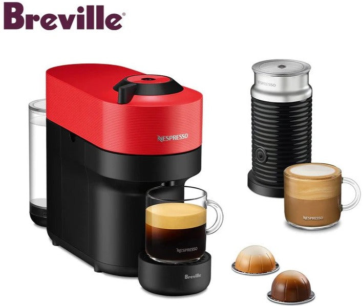 Breville Nespresso Vertuo Pop Coffee Machine 1.1L Bundle - Red BNV150RED4JAN1