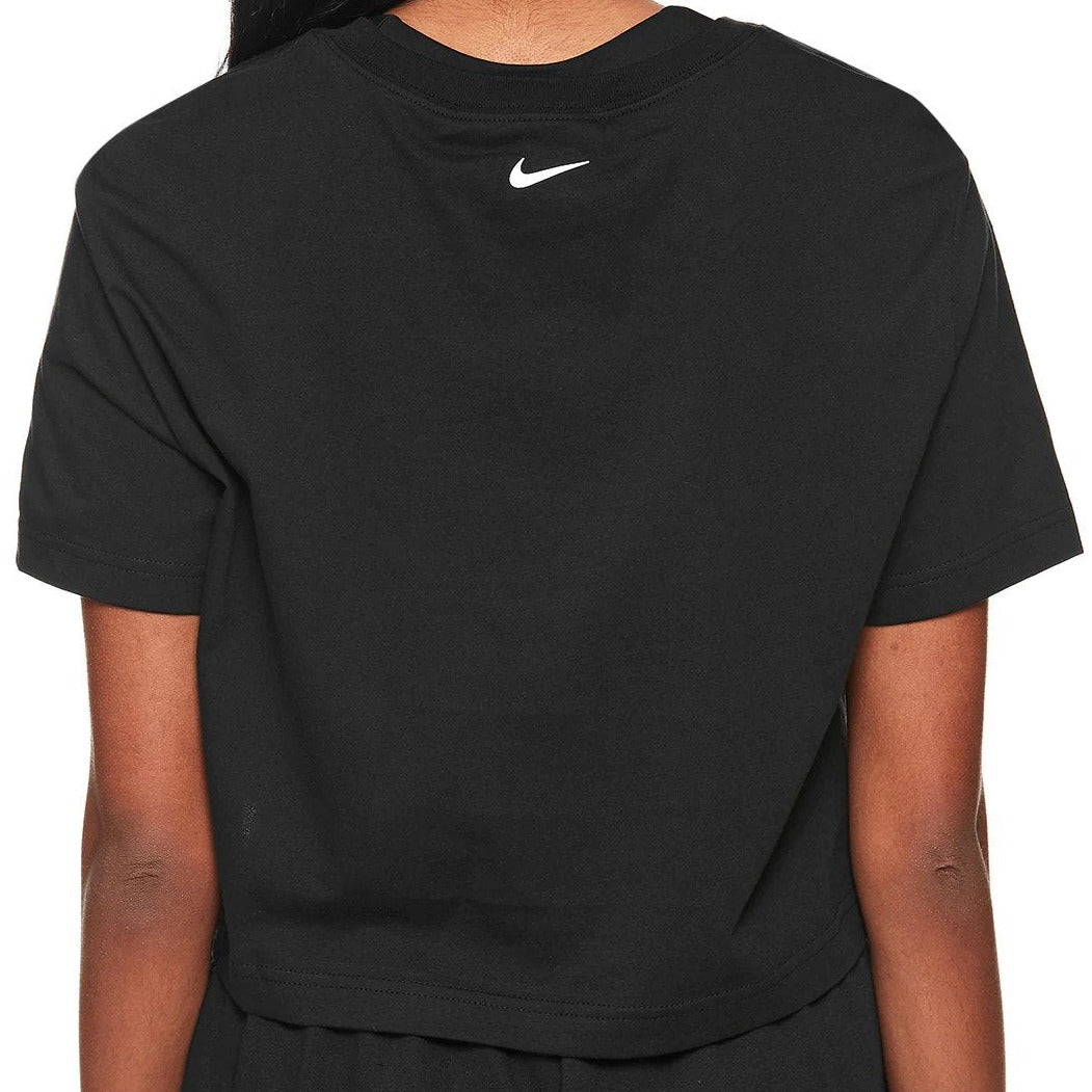 Nike Sportswear Women's Cropped Dance Tee / T-Shirt / Tshirt - Black/White