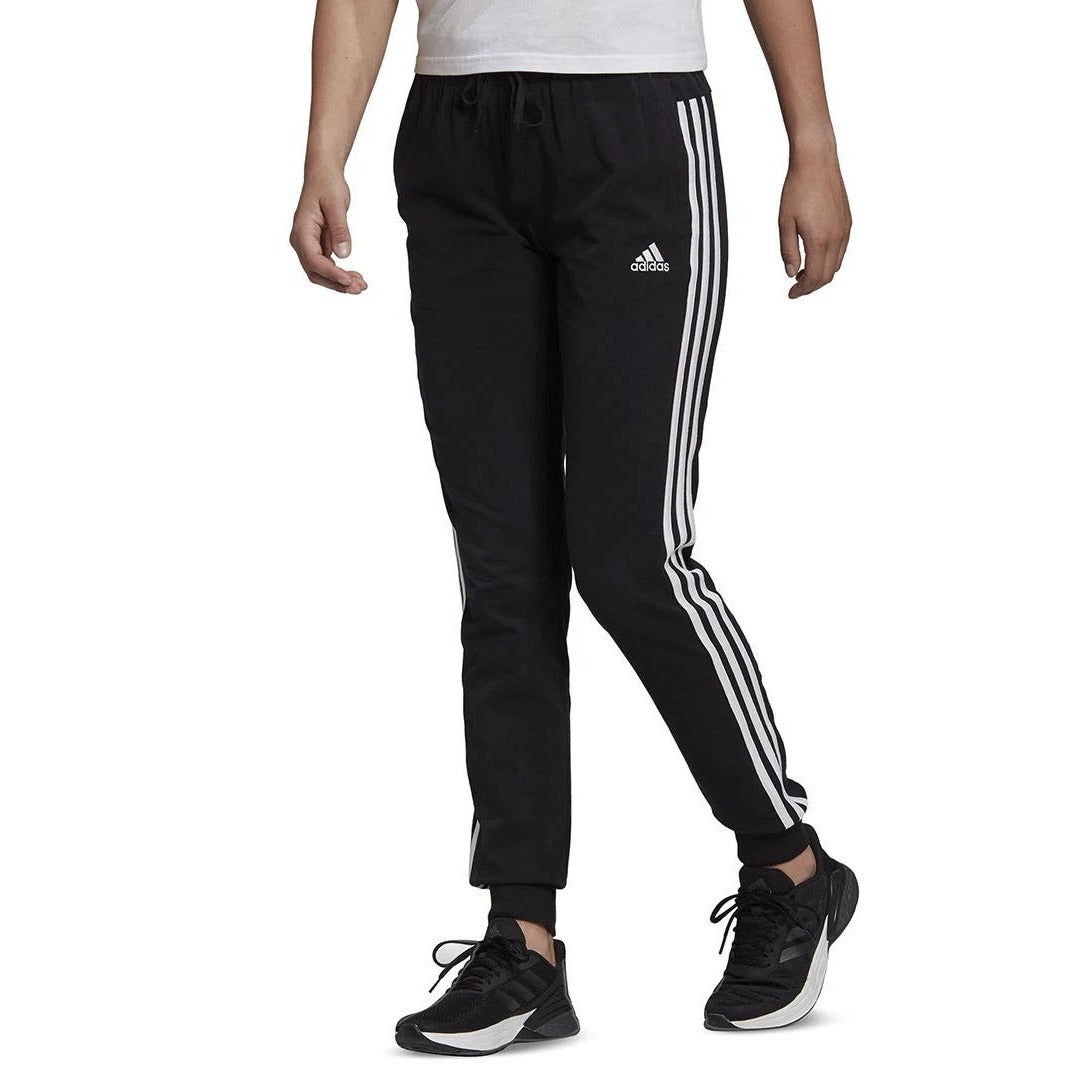Adidas Womens 3 Stripe French Terry Core Pant - Black/White