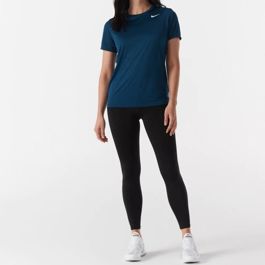 Nike Women's Dri-FIT Tee / T-Shirt / Tshirt - Valerian Blue/White
