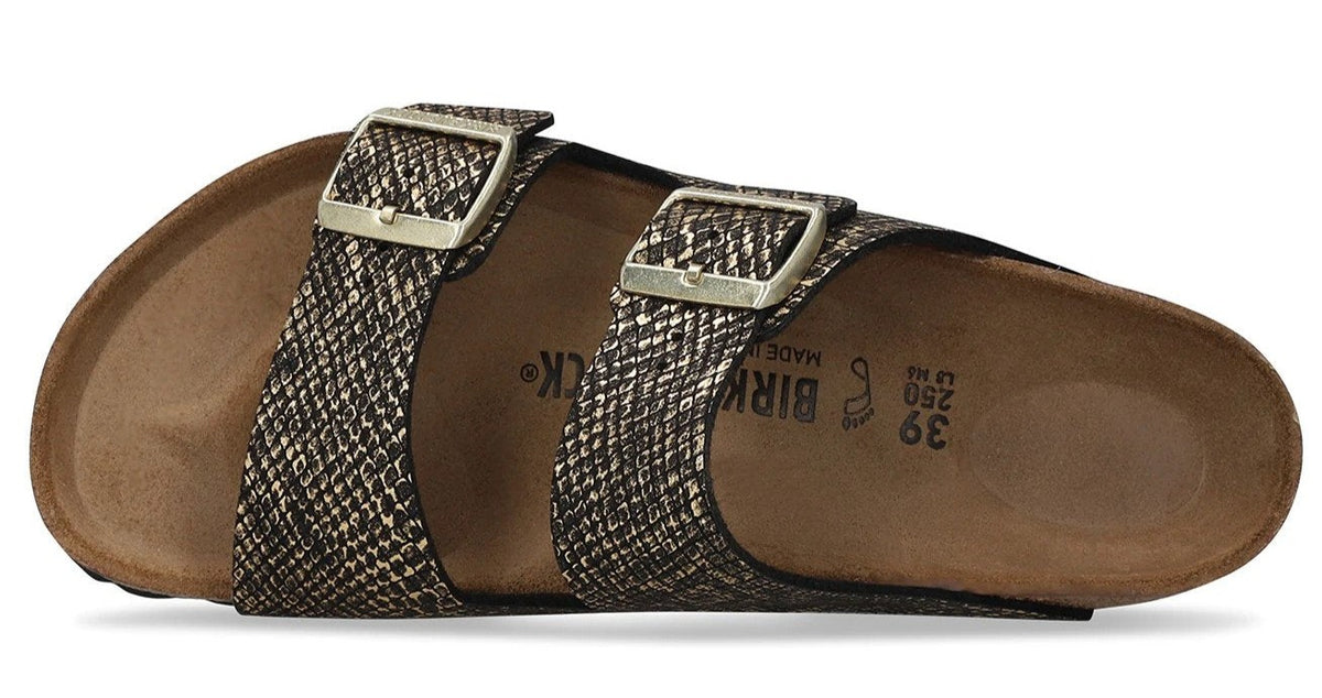 Birkenstock Unisex Arizona Regular Fit Sandals - Shiny Python Black