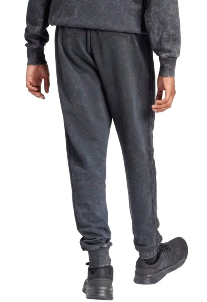 Adidas Mens ALL SZN French Terry 3-Stripes Garment-Wash Pants - Black