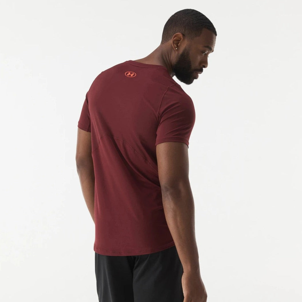 Under Armour Men's HeatGear Armour Nov Fitted Short Sleeve Tee / T-Shirt / Tshirt - Chestnut Red/Bolt Red