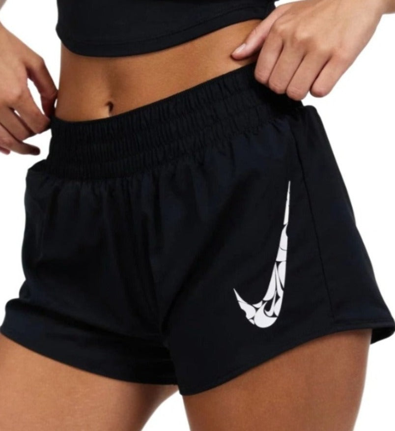 Nike Women One Swoosh Dri-FIT Shorts - Black/White