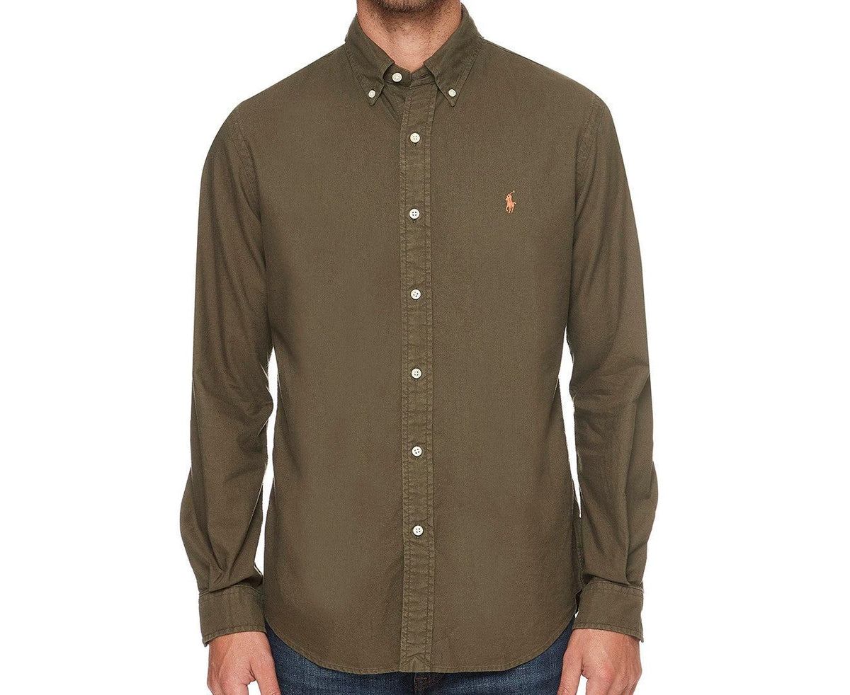 Polo Ralph Lauren Men's Long Sleeve Custom Fit Sport Shirt - Defender Green