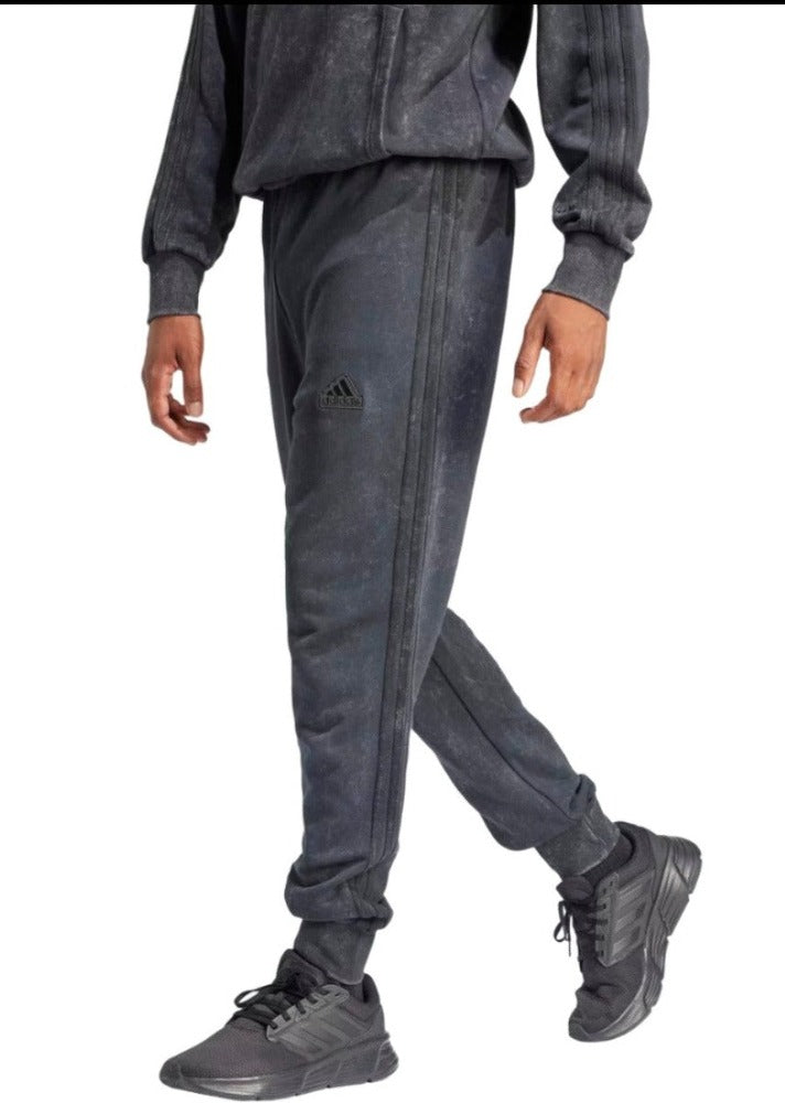 Adidas Mens ALL SZN French Terry 3-Stripes Garment-Wash Pants - Black