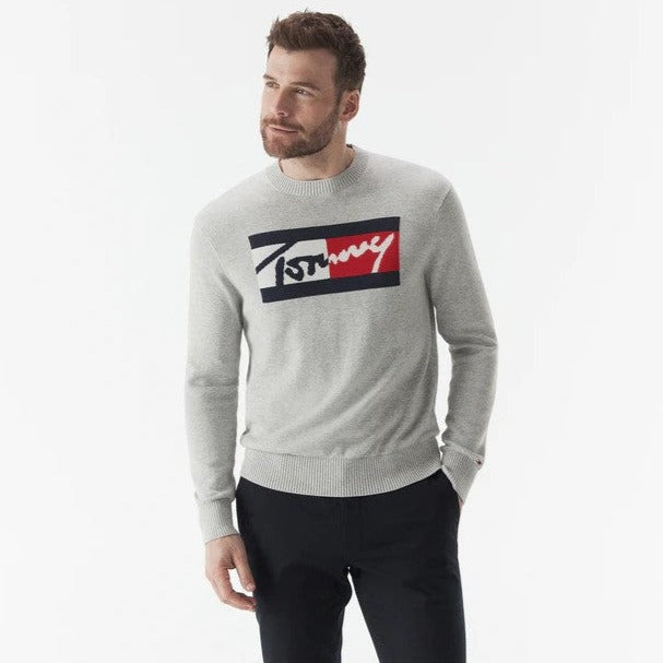 Tommy Jeans Men's Branded Sweater - Mid Grey Heather