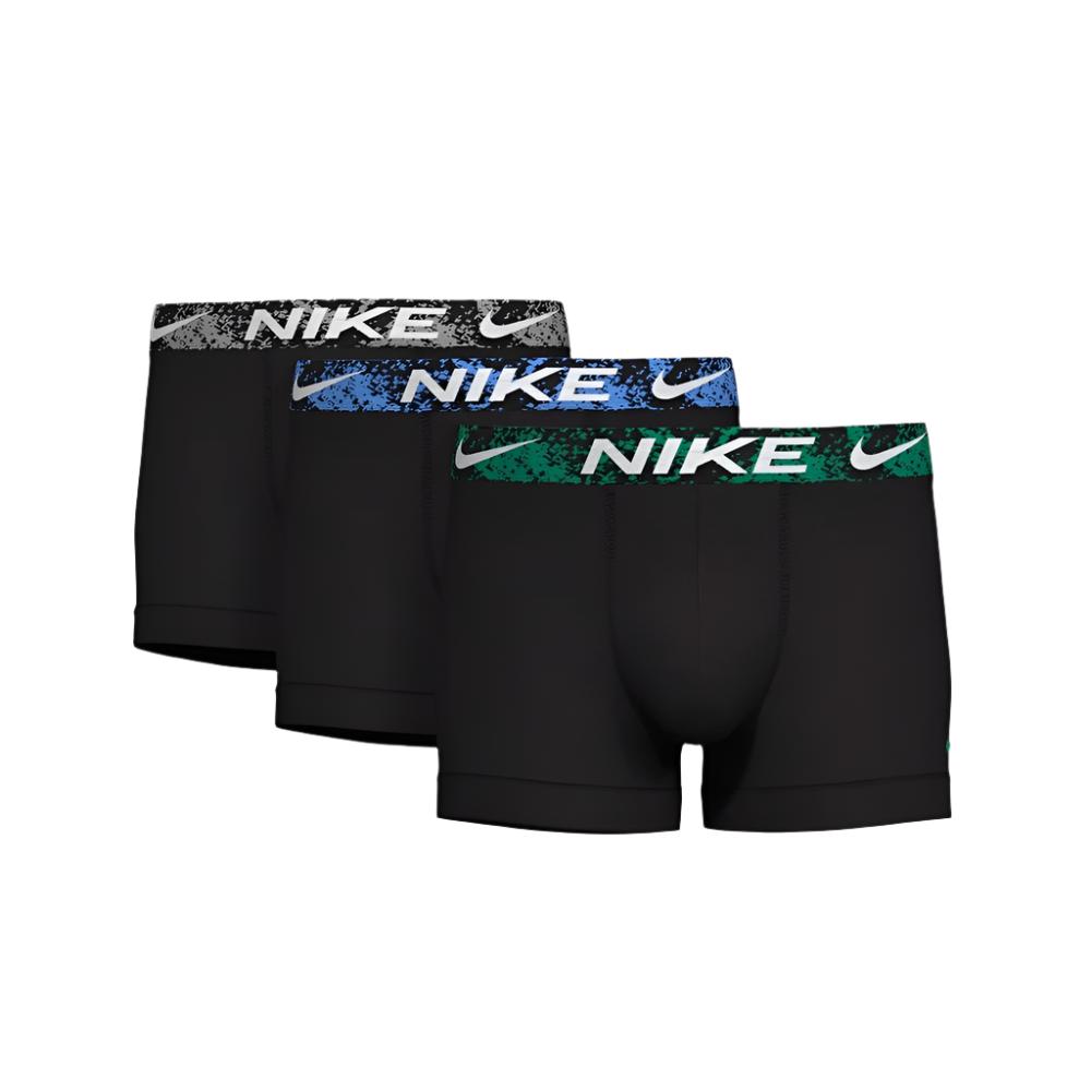 Nike Mens Dri Fit Essential Micro Trunk 3Pk - Black/ Uni Blue/ Wolf Grey