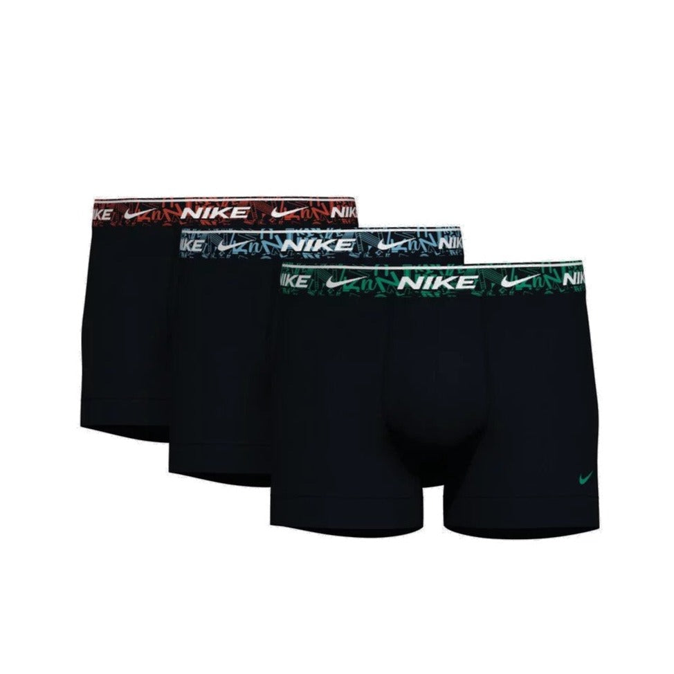 Nike Mens Everyday Cotton Stretch Trunks 3-Pack - Black Picant, Aquarious & Stadium