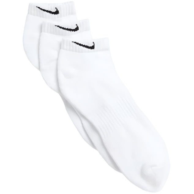 Nike Womens Mens Unisex Everyday Cushion Low Socks 3-Pack - White/ Black