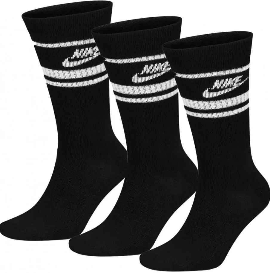 Nike Sportswear Everyday Essential Crew Socks 3Pk - Black/White