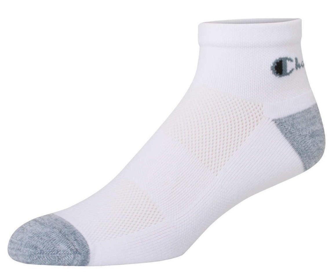 Champion Men's High Performance Ankle Sock, 12 Pairs, White, Shoe Size 6-12