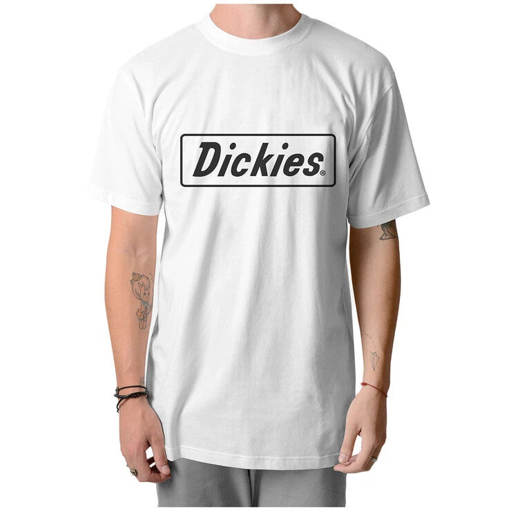 Dickies Men's Logo Graphic T-Shirt Cotton Regular Fit Casual Workwear Tee - White