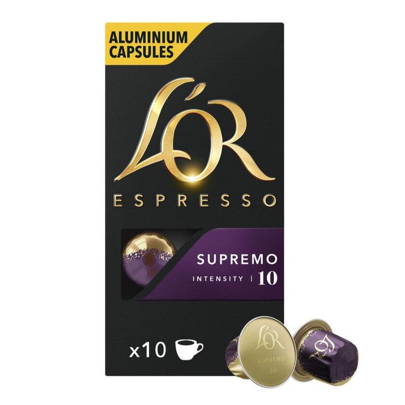 L'OR Espresso Coffee Capsules Supremo 10 Pack - Intensity 10