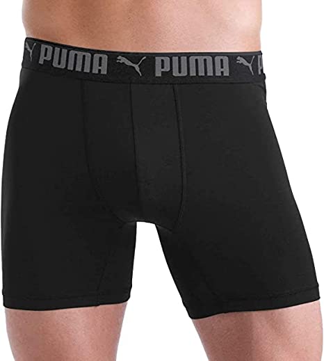 PUMA Mens Boxer Brief Performance Sport Luxe Underwear, 5-Pack - Black/Grey