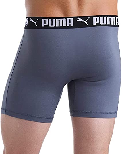 PUMA Mens Boxer Brief Performance Sport Luxe Underwear, 5-Pack - Black/Grey