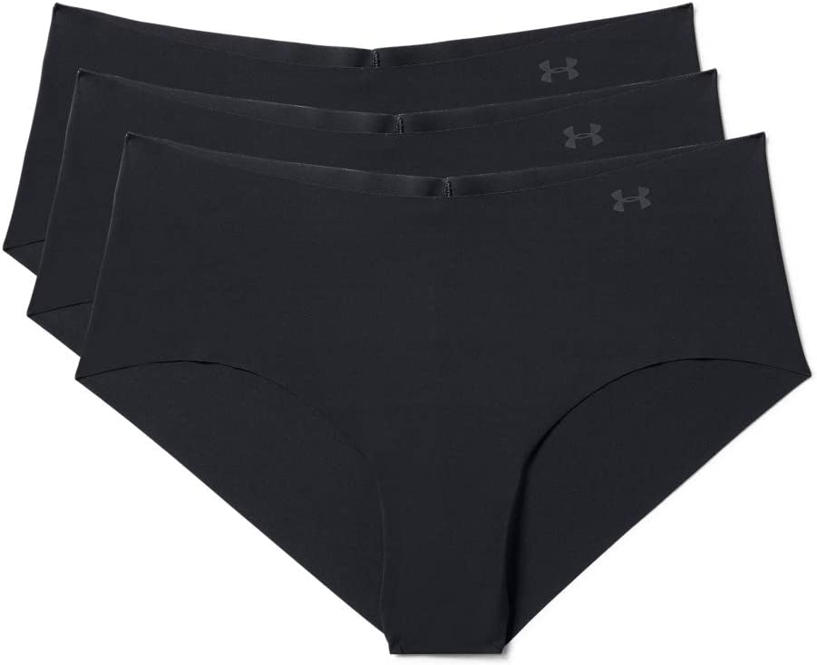 Under Armour Womens Pure Stretch Hipster Underwear 3 Pack - Black/Black/Black