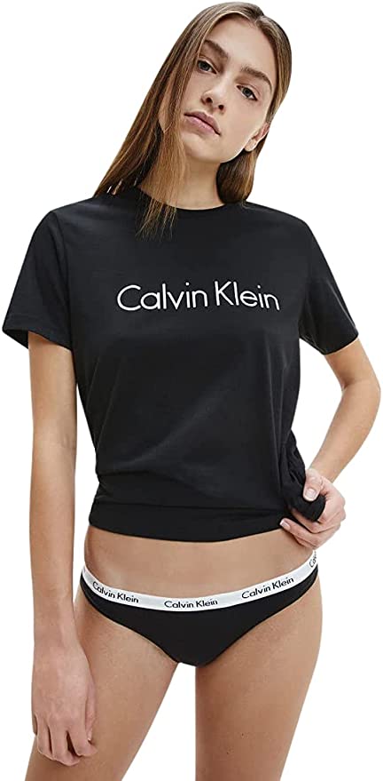 Calvin Klein Womens Signature Cotton 3 Pack Thong Underwear - Black/White/Grey