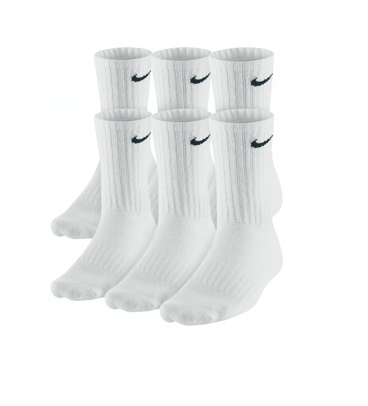Nike Men s Cotton Cushion Crew Socks 6 Pack White