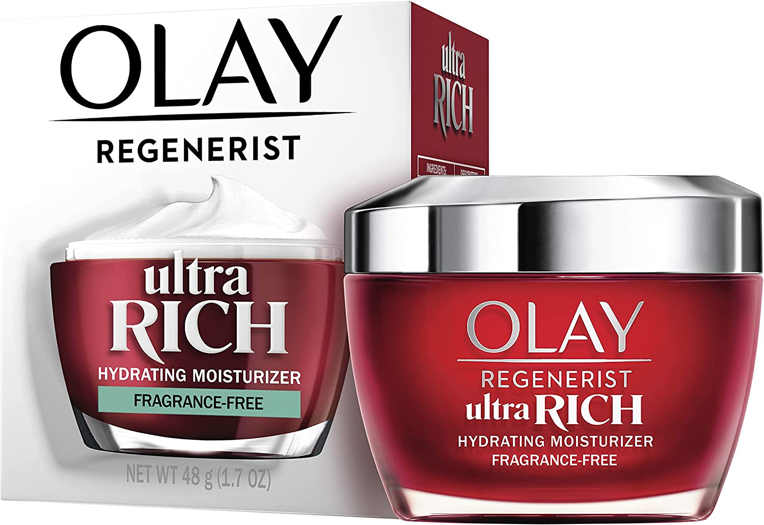 Olay Regenerist Ultra Rich Hydrating Moisturiser Cream Fragrance Free 48g