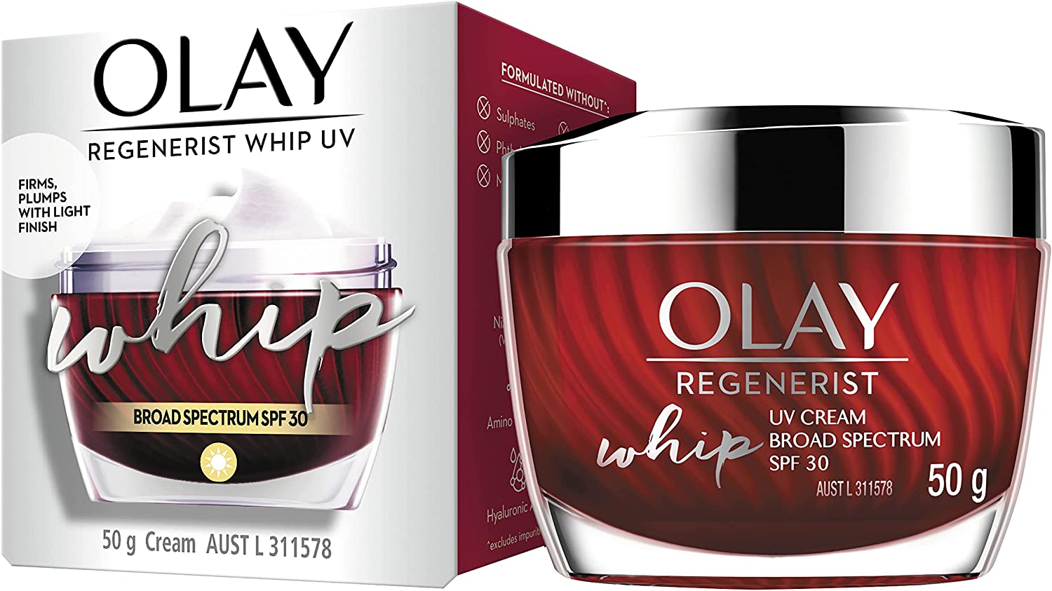Olay Regenerist Whips Face Cream Moisturiser UV SPF 30 50g
