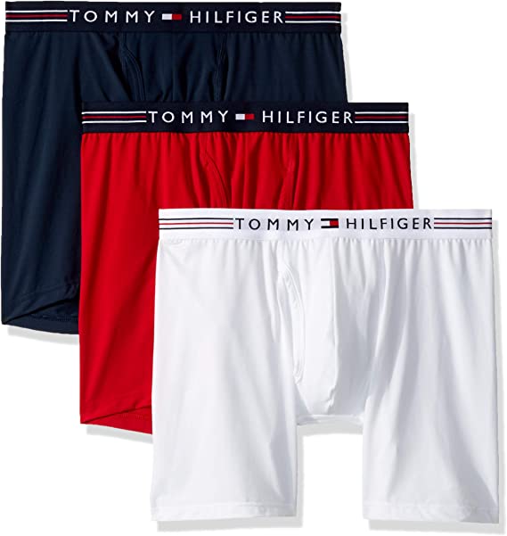 Tommy Hilfiger Men's Underwear Stretch Pro Multipack Boxer Briefs 3 Pack - Mahogany