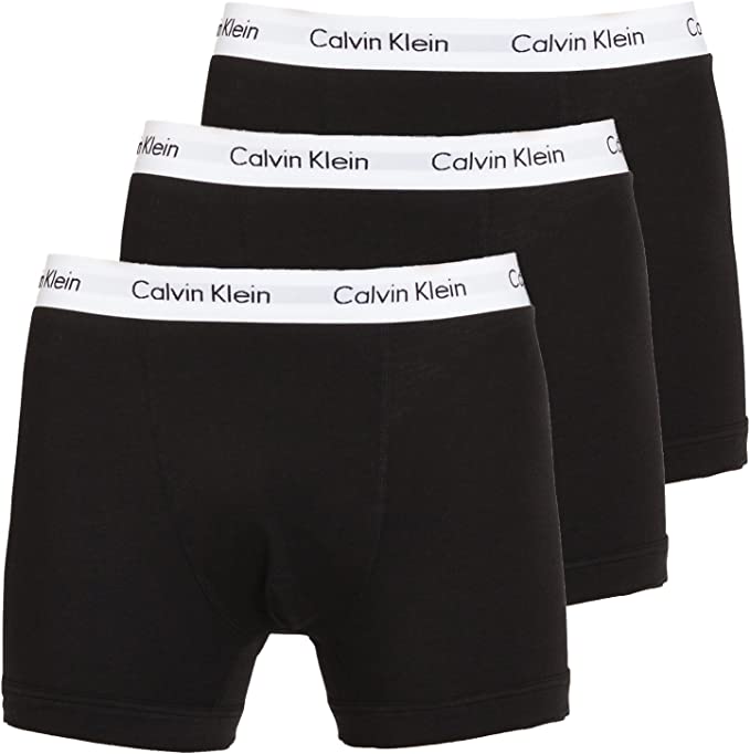 Calvin Klein Men's Underwear Cotton Stretch Trunk Underwears 3 Pack - Black/White