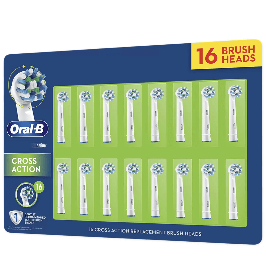 Oral B Cross Action Replacement Brush Heads 16 Pack