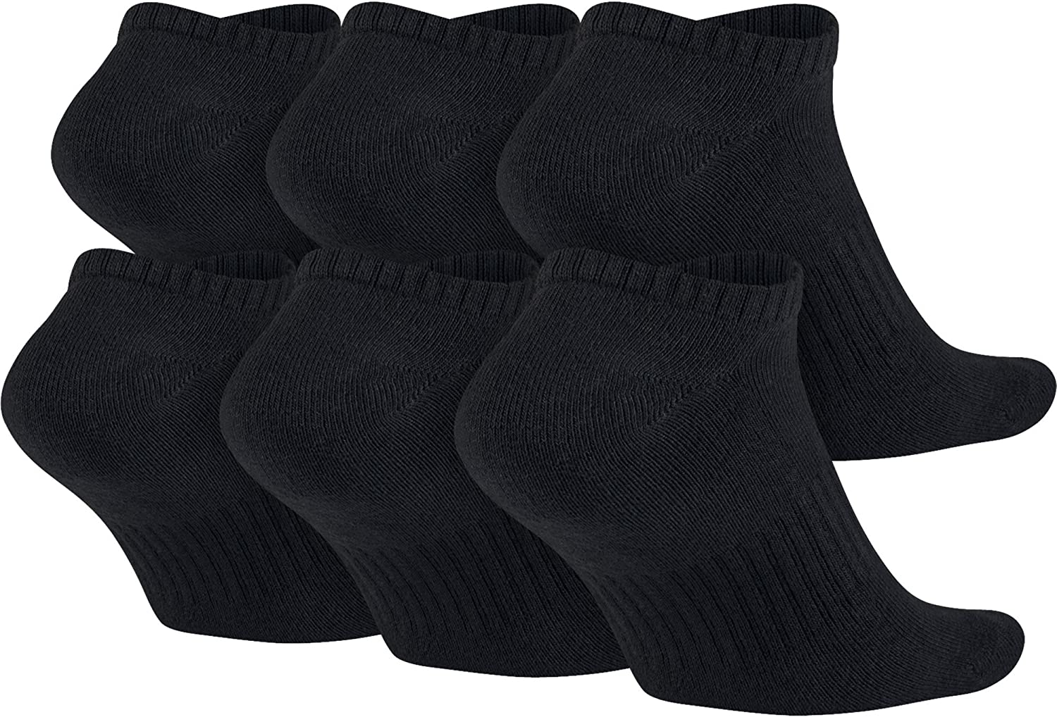 Nike Unisex Men's Women's Cotton Cushion No Show Socks 6-Pack - Black